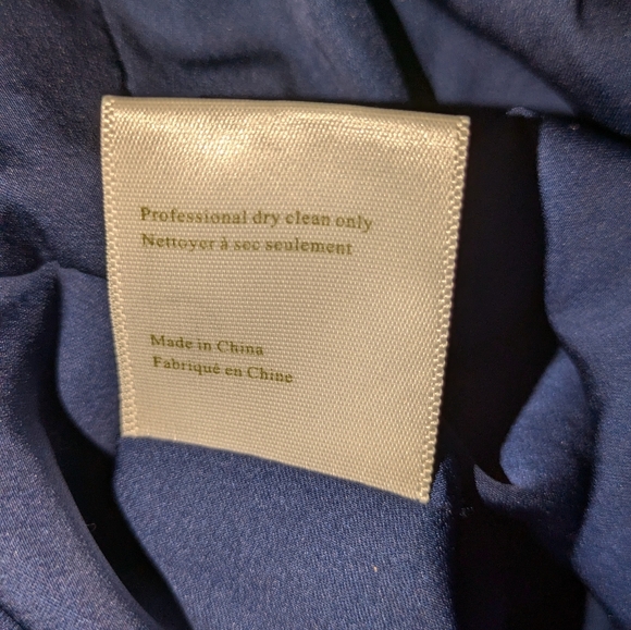 Marchesa Notte Navy Blue with Pink Floral Print Evening Gown Size 12 - Picture 6 of 6